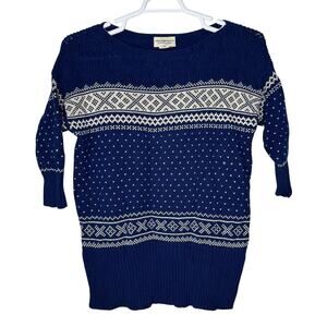 Vintage Ralph Lauren Denim Supply Sweater Womens Small‎ Blue White Fair Isle Ski